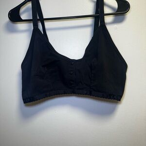 Savage X Fenty Black Cotton Bralette with faux button detail